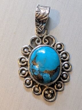 925 Silver And Turquoise Pendant